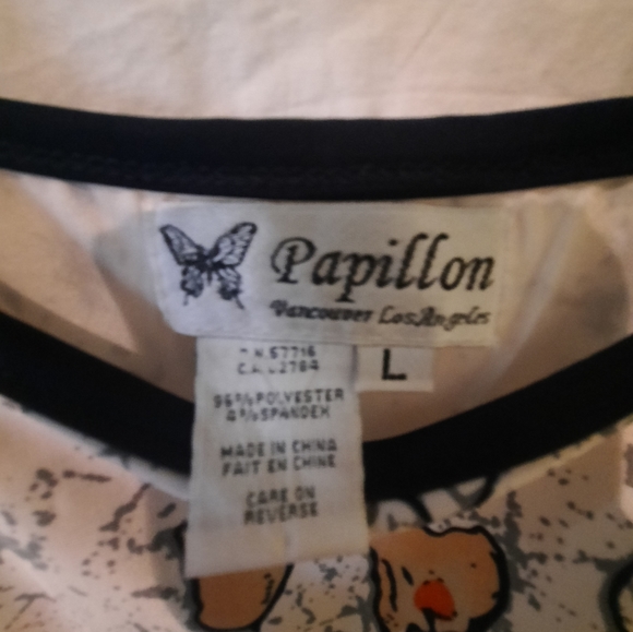 Papillon Vancouver Los Angeles dress. Cream, orange, blue, green / size Lg. - Picture 4 of 4